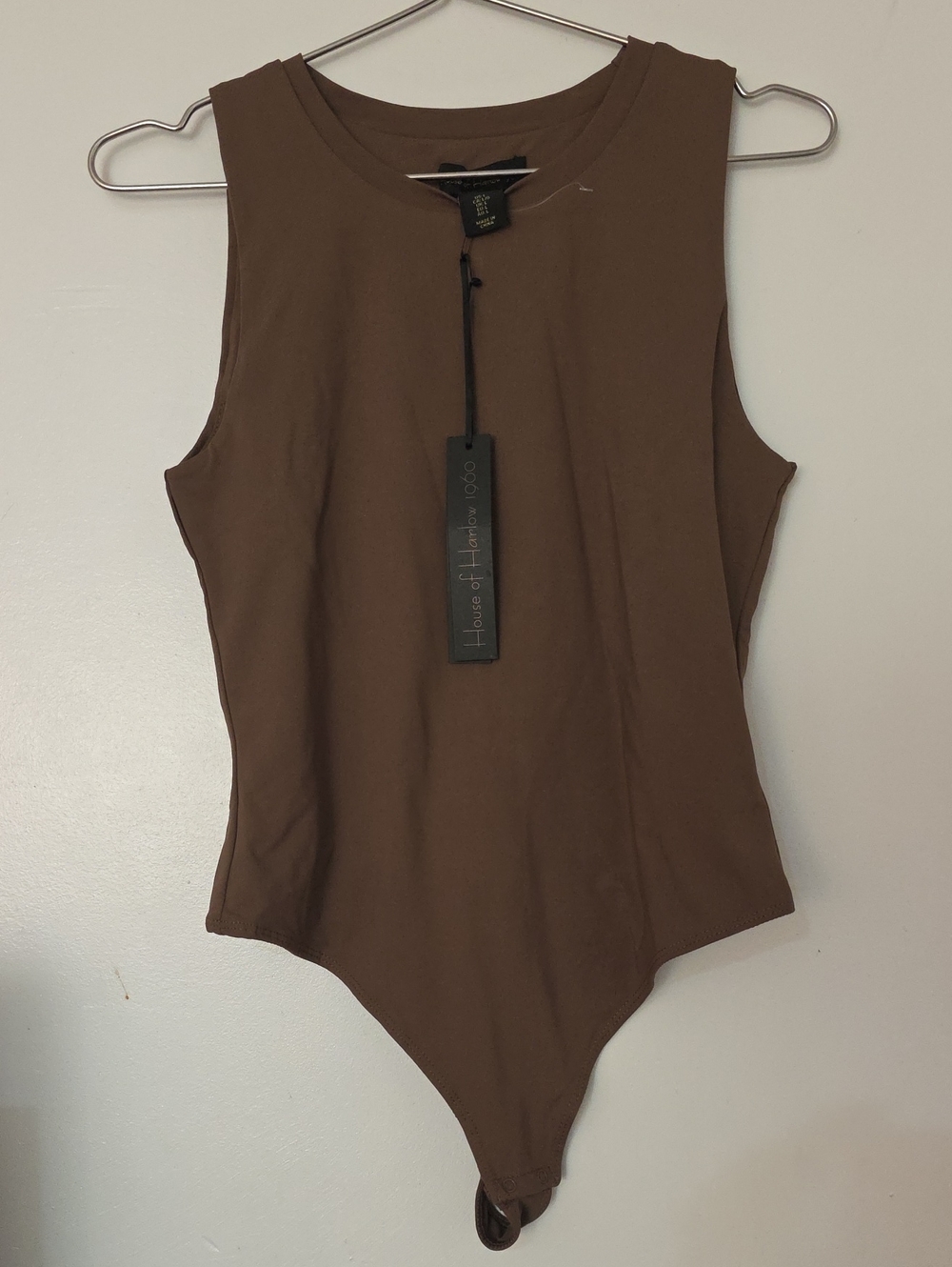 House of Harlow 1960 Chocolate Brown Sleeveless Bodysuit